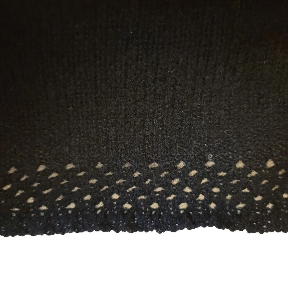 100% Cashmere V-neck Black Azure Finish Long Sleeve Women Sz XS Sweater